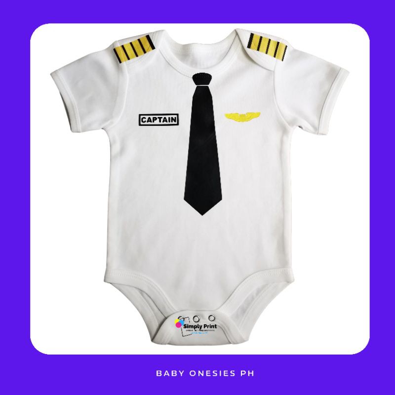 Pilot Baby Onesie with Name Cotton 012 months Baby Boy Baby Girl