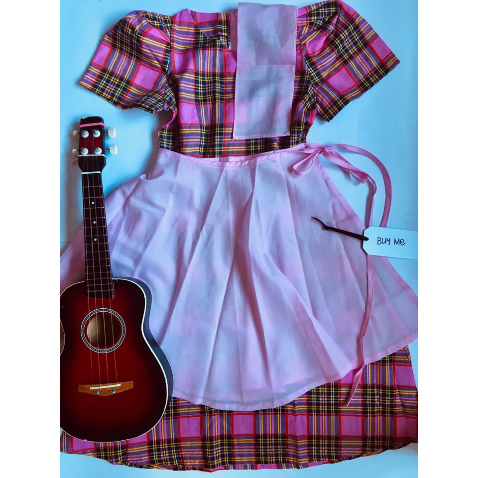 checkered filipiniana dress