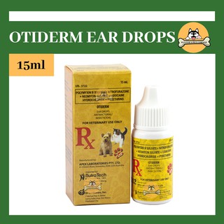 Otiderm Antibacterial & Insecticidal Ear Drops for Dogs and Cats - 15ml