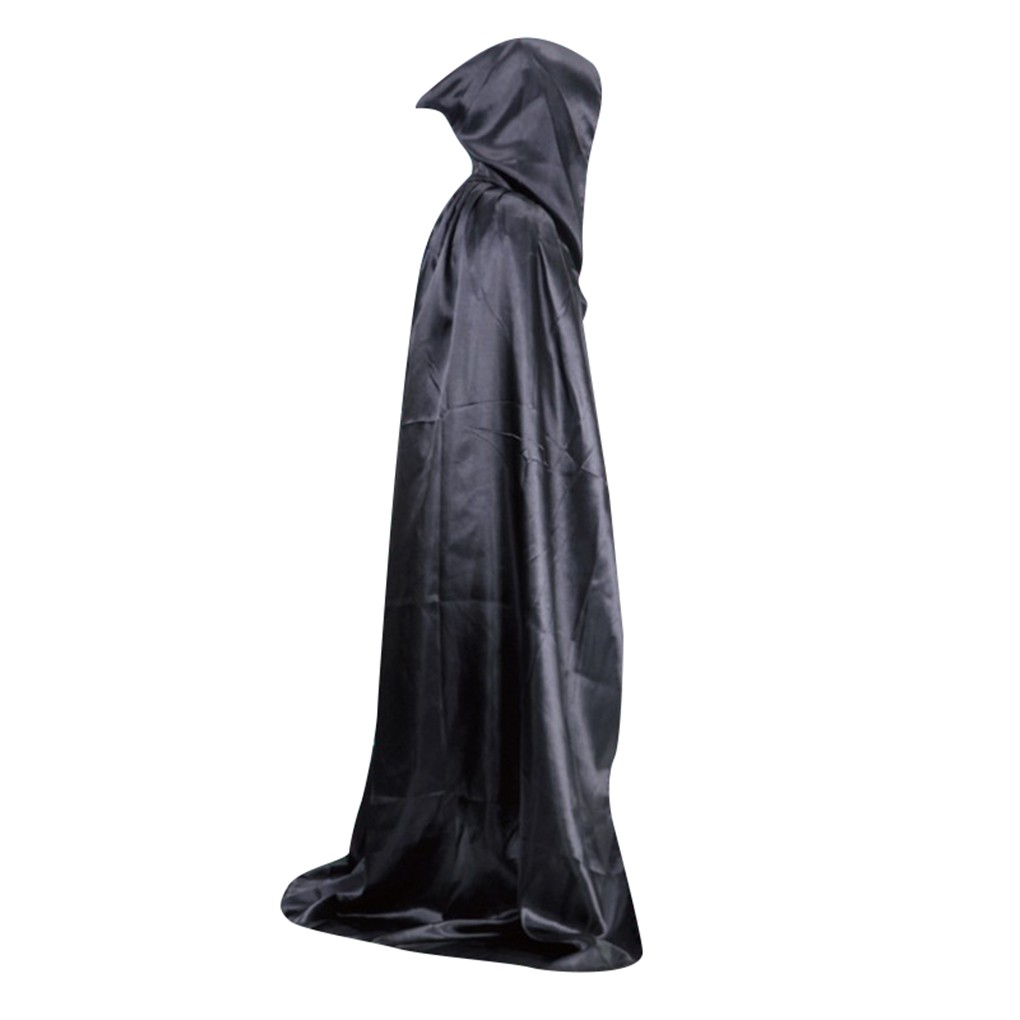 Halloween Costume Unisex Cosplay Cape Long Hooded Wizard Cloak ...