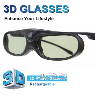 Goswot Clip-ons 144Hz 3D DLP-Link Active Shutter Rechargeable Glasses 