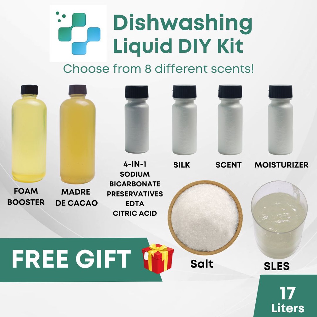 DIY Dishwashing Liquid Kit 17 Liters Yield Complete Set and Ready to