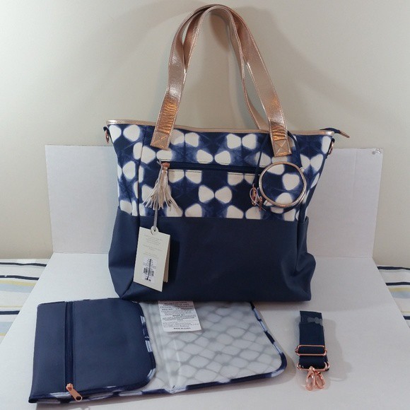 cloud island floral tote diaper bag