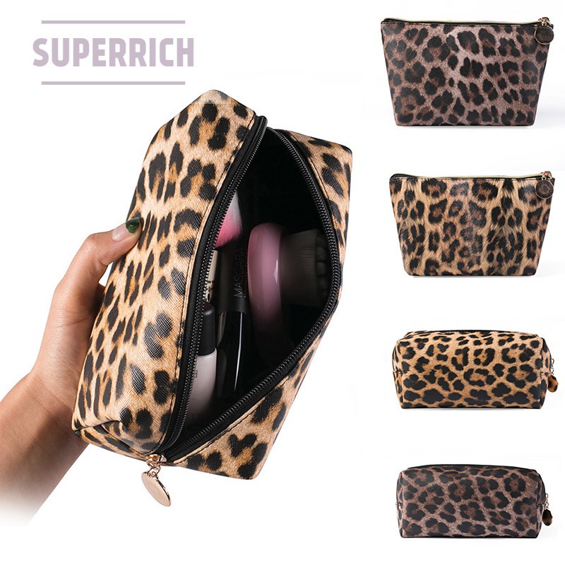 Leopard Print Cosmetic Bag Travel Makeup Pouch Toiletry Bags Makeup  Organizer with Zipper | Shopee Philippines
