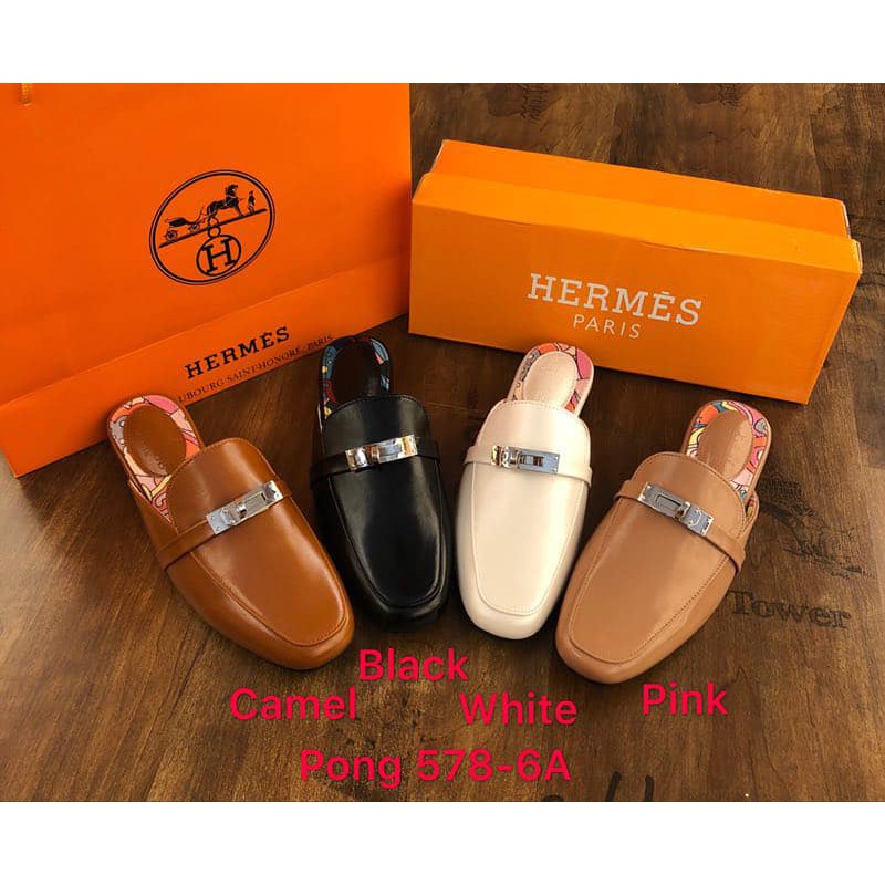 hermes flat mules