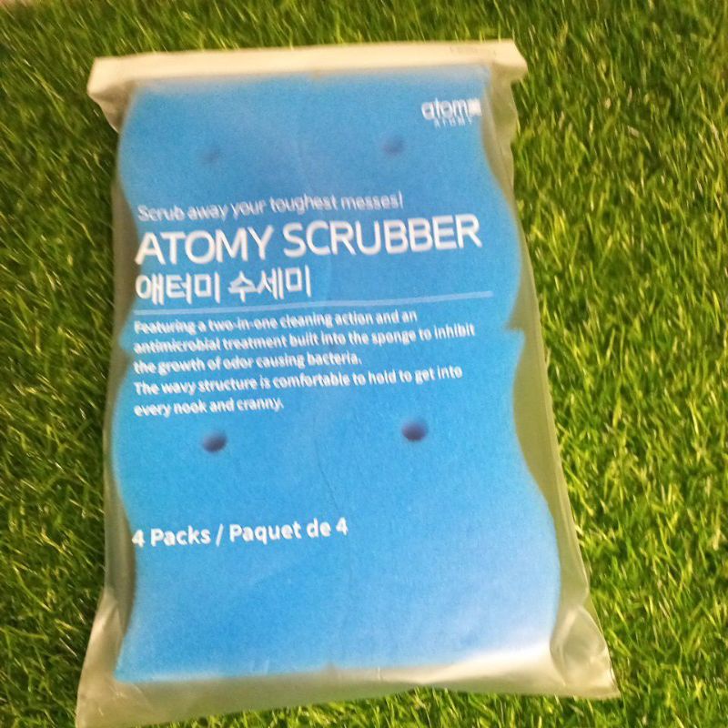 Atomy Multipurpose Antibacterial Scrubber Scrub Sponge Stainless 4pcs