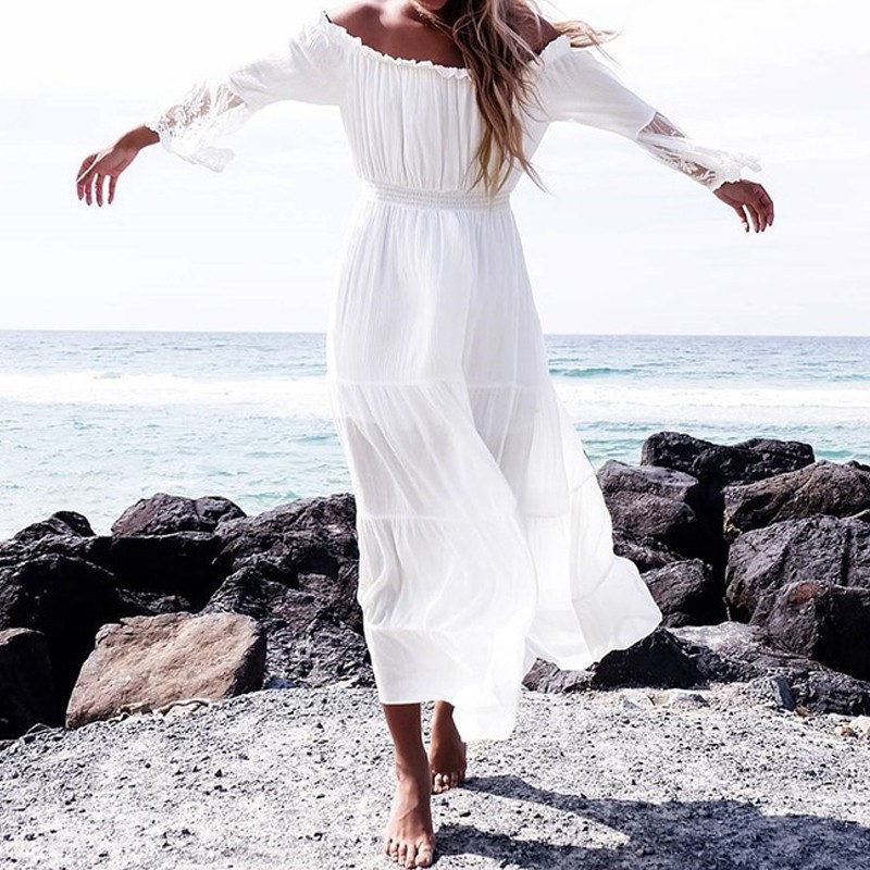 sexy white beach dress