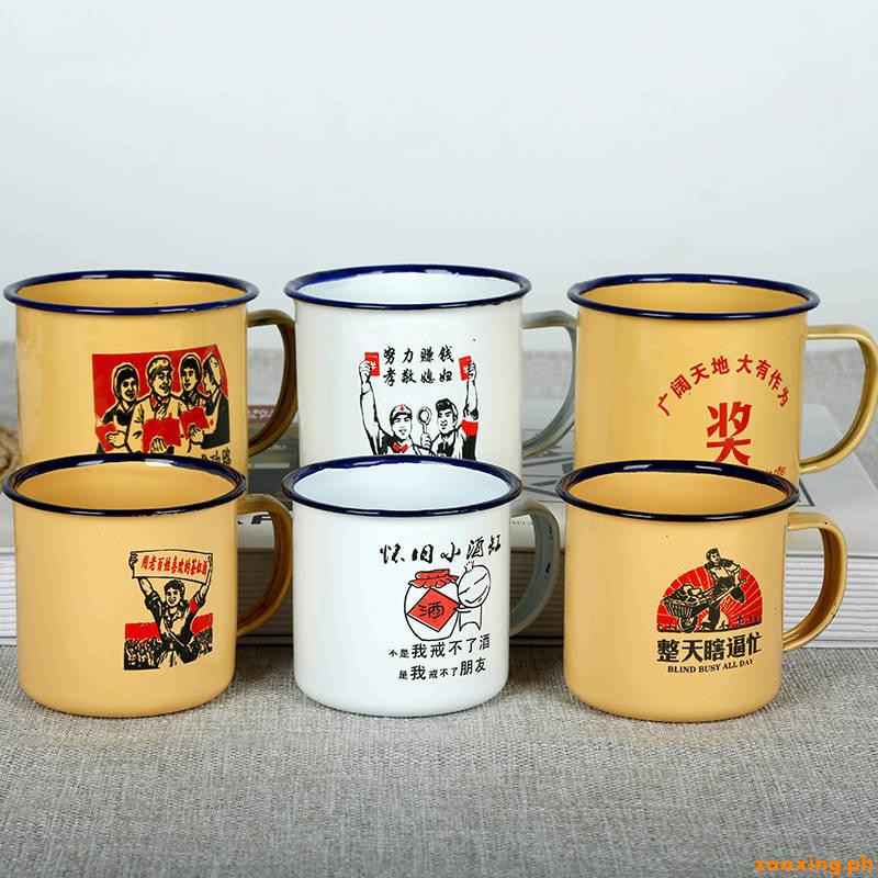 Old Fashioned Classic Nostalgic Enamel Cup Retro With Lid Enamel Tea Mug Mug Creative Gift Water Cup Shopee Philippines