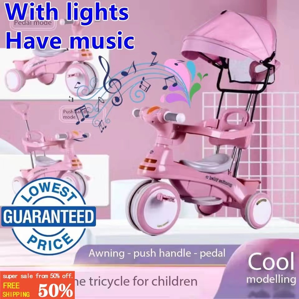 Stroller Baby 3 Wheels Trolley Bike for Children Kids with Front Back