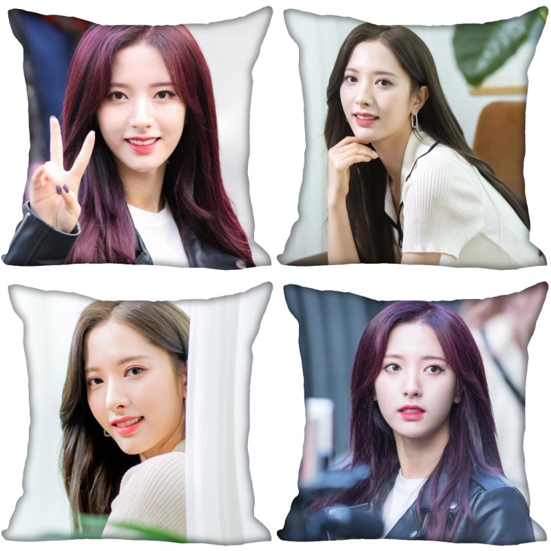 Custom KPOP WJSN Bona Pillow Cover Bedroom Home Office Decorative Pillowcase Square Zipper Pillow Cases Satin Soft No Fade 0519