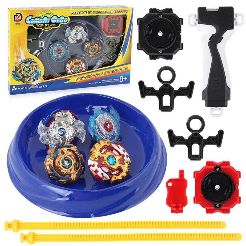 4 beyblade set with handle launcher