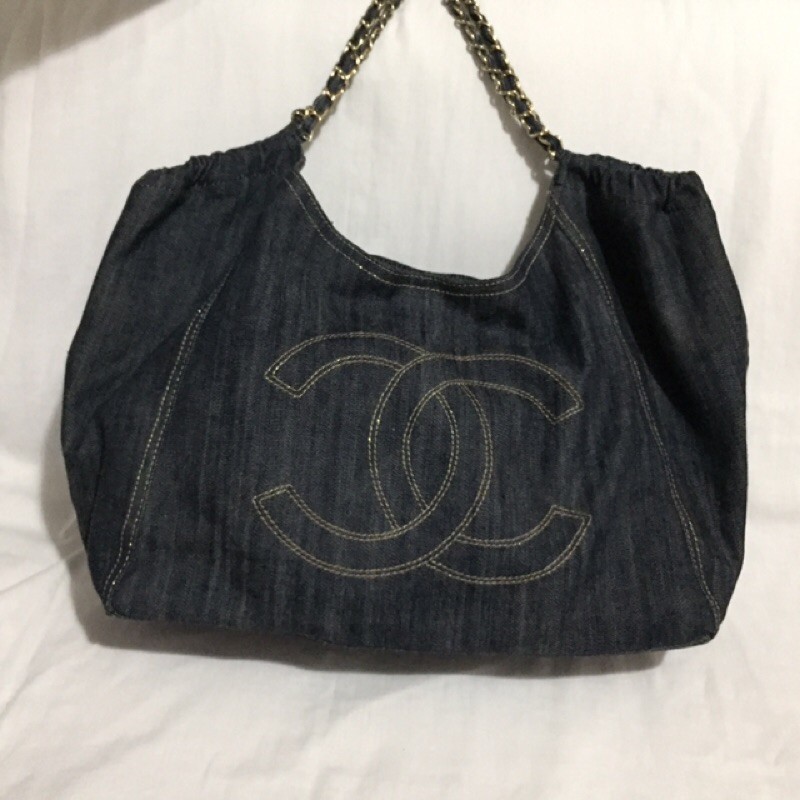 chanel denim tote bag