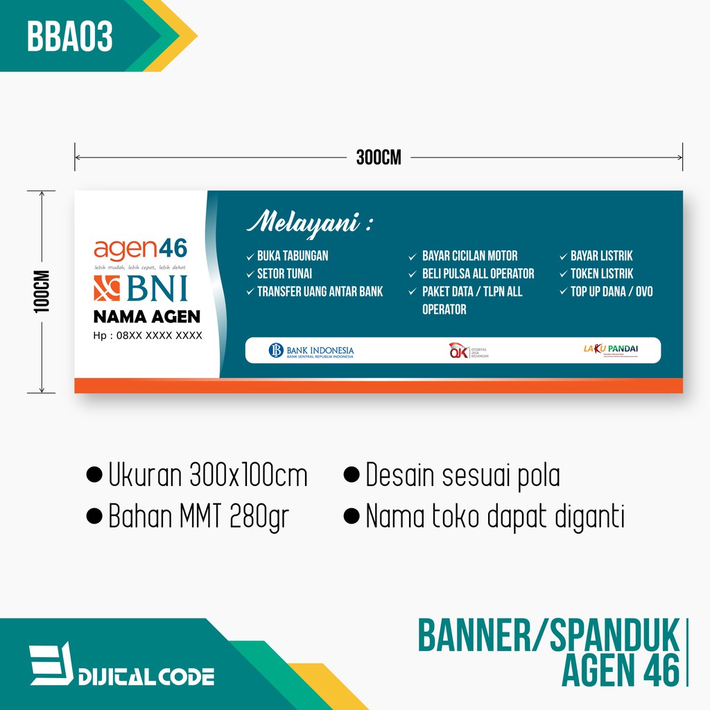 Bba03 Bni Agent Banner 46 300x100cm Shopee Philippines