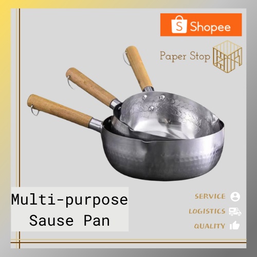 Traditional Japanese Yukihira Nabe Saucepan Stainless Steel Wooden