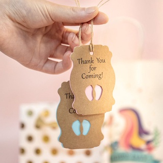 ๑50pcs Baby Shower Tag Labels Thank You for Coming Tags New Born Boy Girl 1st Birthday Party Decorat #4