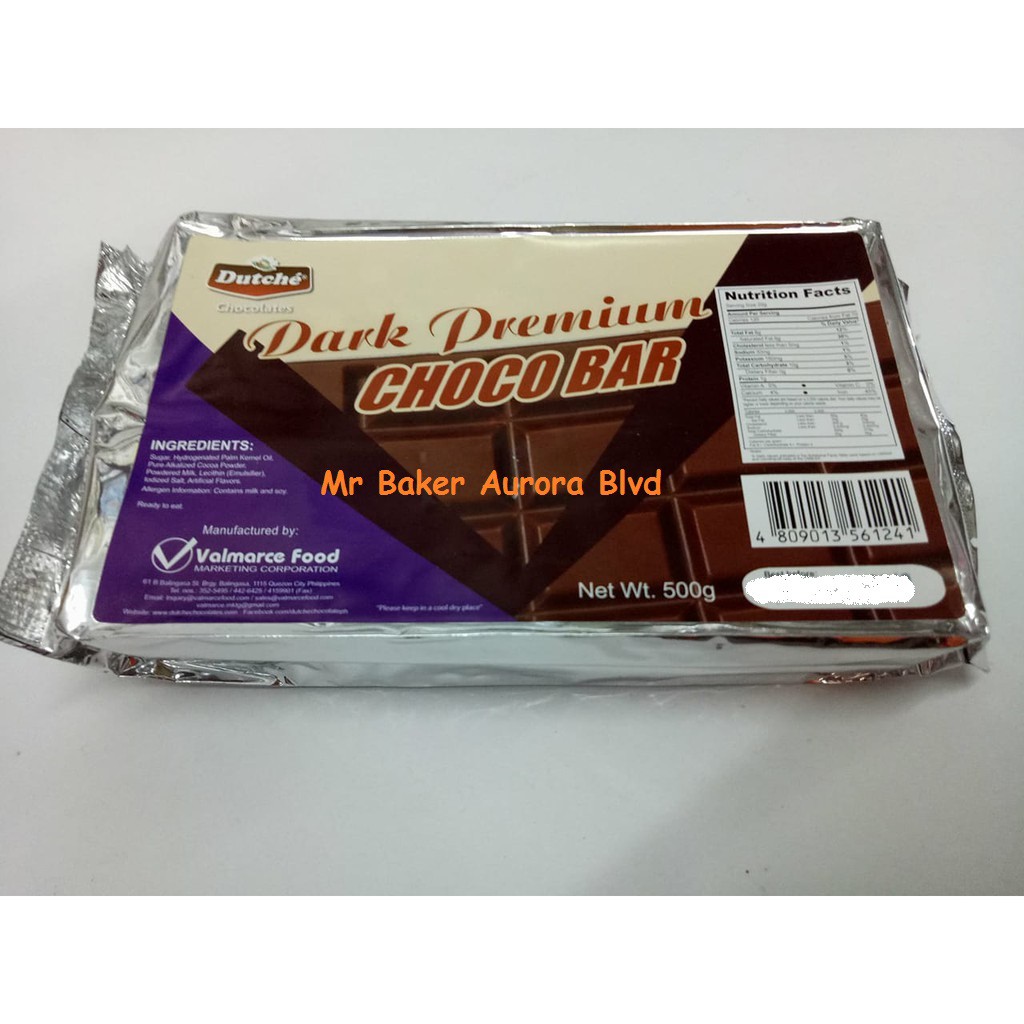 Dutche Dark Premium Chocolate Bar 500g Shopee Philippines