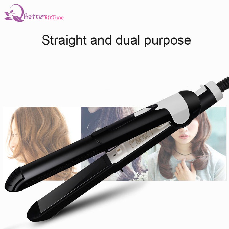 Hot# Anti-Static Ceramic 2 in 1 Straightener and Curling Iron Dual Use 30s  Instant Heat Up | Shopee Philippines