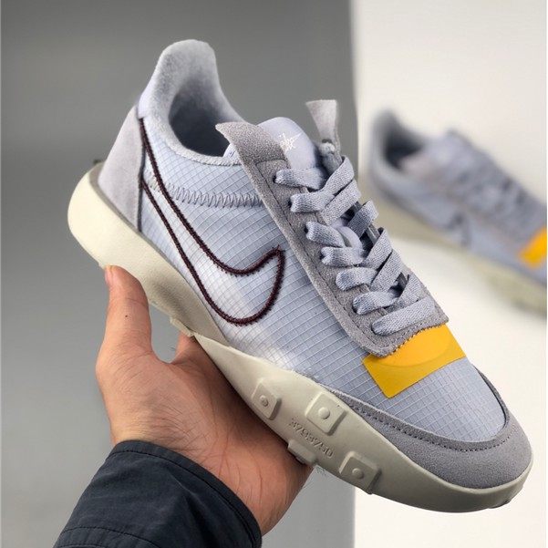 nike waffle racer 2x sneakers in white/burgundy