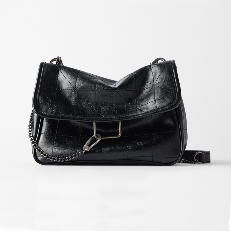 zara black chain bag