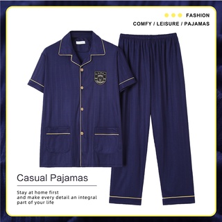 2022 New Mens Pyjamas Short Sleeve Pajamas Set Men Clothes Sleepwear Panlalaking Pijama