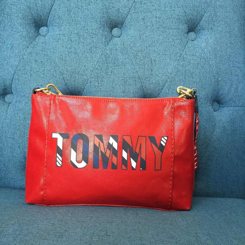 tommy hilfiger red sling bag