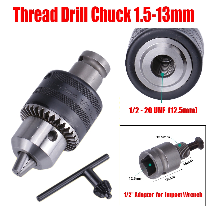 12 Inch 20unf Thread Drill Chuck Conversion Drill Chuck Adapter Convert Impact Wrench Into