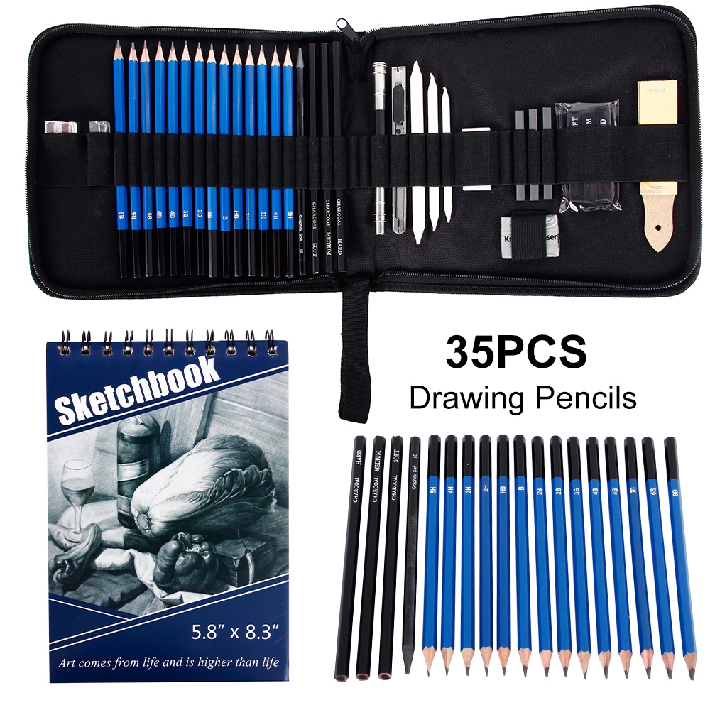 35pcs/set Professional Drawing Kit Pencils Sketch Charcoal Pencil ...