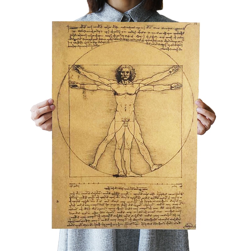 Leonardo Da Vinci Vitruvian Man Vintage Stationery Writing Set With Envelopes 
