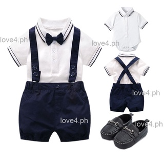 Formal Baby Boy White Baptismal Christening Onesie and Short with Jumper Gentleman Outfit for Baby Boy Baptism Birthday Pambinyag Set Attire