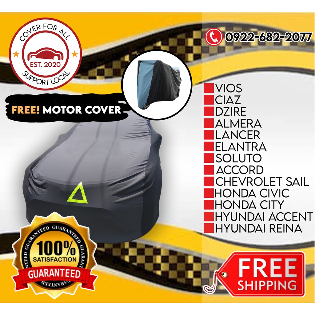 CAR COVER VIOS HONDA CITY FD NEW OLD MODEL MIRAGE * SEDAN TYPE WATER ...