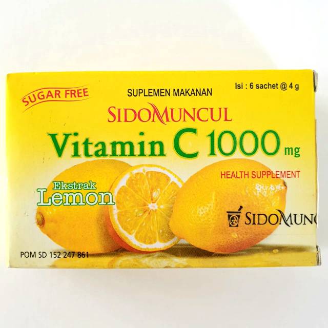 Vitamin C 1000 Mg Sidomuncul Lemon Flavor Contents 6 Sachets Sido Appears Shopee Philippines