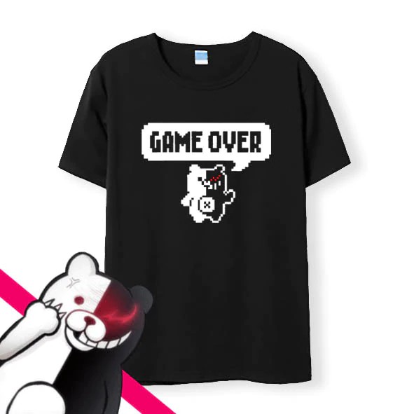 Dangan Ronpa T Shirt Men Cotton T Shirts Danganronpa Game Over - danganronpa t shirt roblox