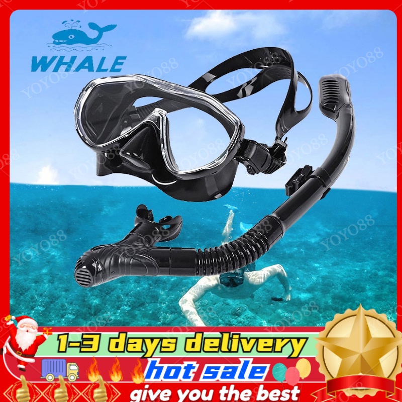 WHALE New Design Professional Scuba Snorkeling Diving Mask Set Free ...