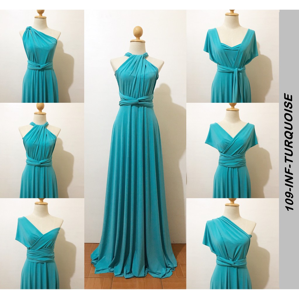 turquoise blue infinity dress