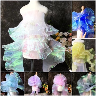 1Y  Transparent Gradient Lace Trimming White Organza DIY Decor Cuffs Neckline Gown Wedding Dress Accessories