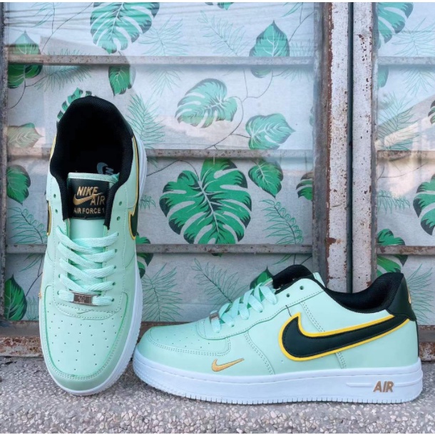 green and gold air force ones