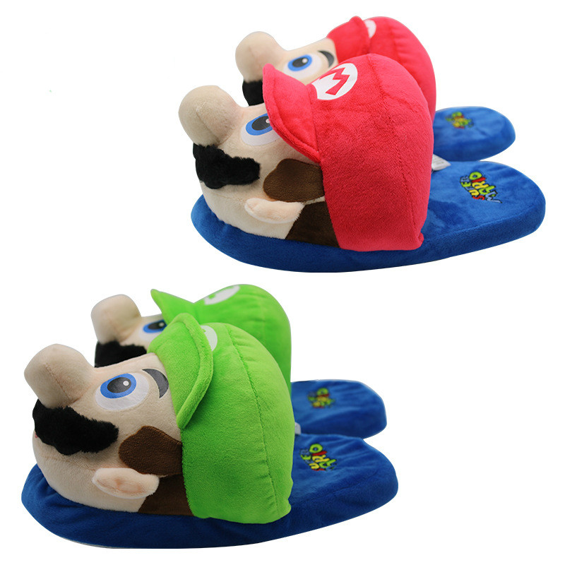 Super Mario Louie Plush Slippers Cartoon Cute Mario Slippers Parent-child Home Non-slip Warm ...