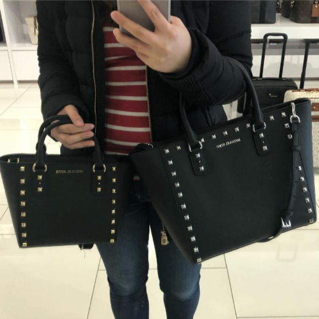 michael kors black bag with studs