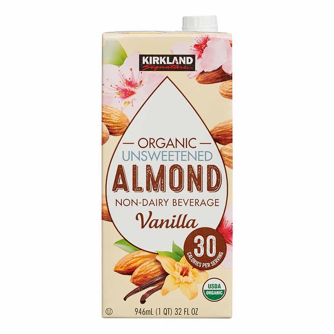 KIRKLAND Organic Unsweetened Almond NonDairy Beverage Vanilla Milk