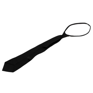 Men Solid Black Polyester Zip Up Necktie Smooth Zipper Tie | Shopee ...