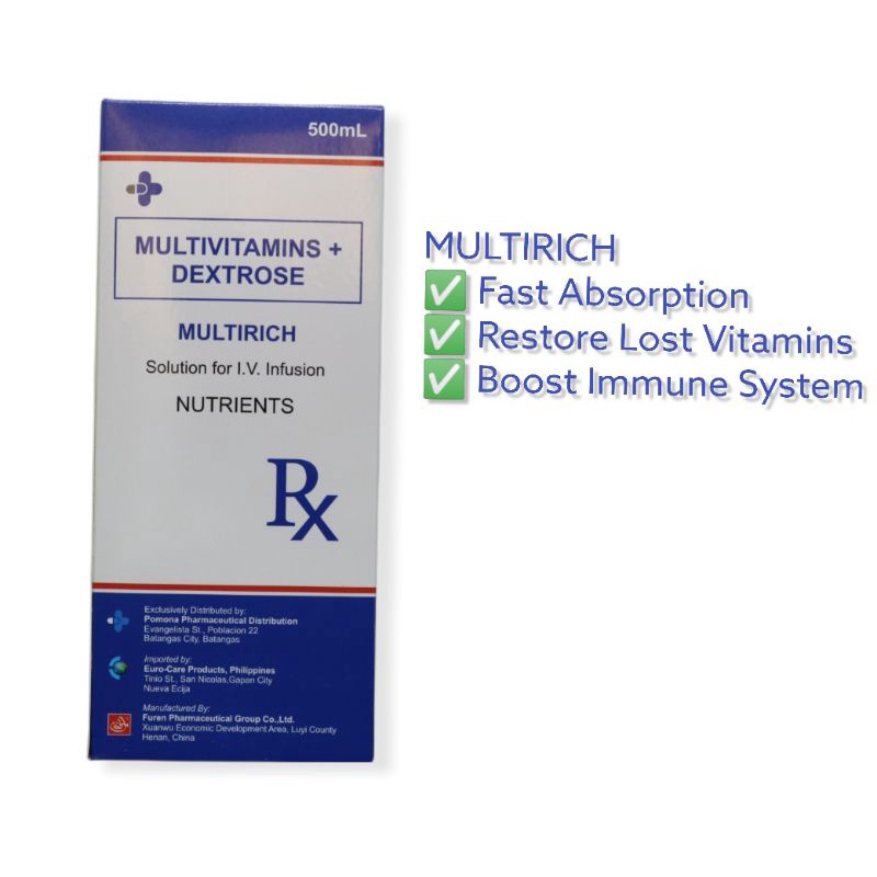 MULTIRICH MULTIVITAMINS +DEXTROSE 500ML (VITAMIN DRIP) FDA APPROVED