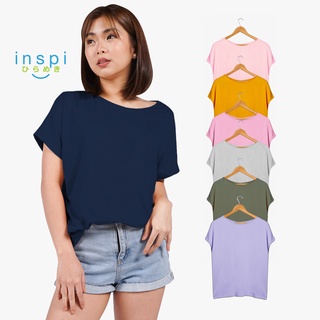 INSPI Drape Tops for Women Korean Top Trendy Tee Pambahay Blouse Cotton Shirt Yellow Blue Sleepwear