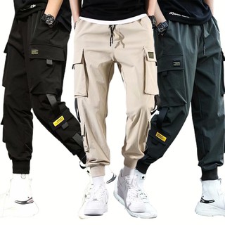 【S-5XL】Plus Size Loose Hip Hop Tight Leg jogger Harem Pants Casual Long cargo Pants Autumn Tactical pants for men #1