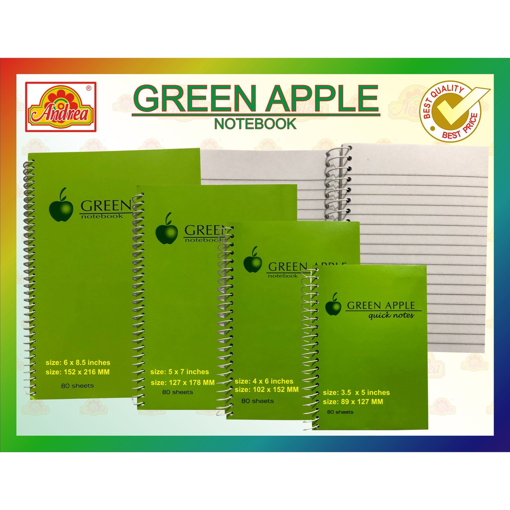 green-apple-notebook-80-sheets-spiral-andrea-shopee-philippines