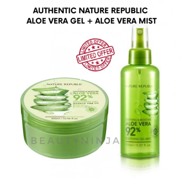 Nature Republic Aloevera Gel And Alovera Mist Bundle Shopee