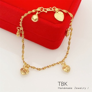 TBK 24K Bangkok Gold Fashionable Heart Bracelet for Women 1984bvsregaq tala by kyla bracelet vsregaq