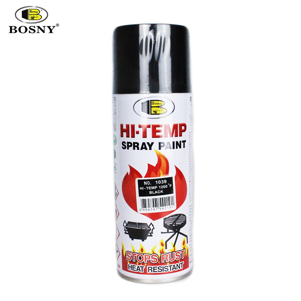Bosny HiTemp 1200F High Temperature Spray Paint 1039 Gloss or 1200 Flat Black 400cc Shopee