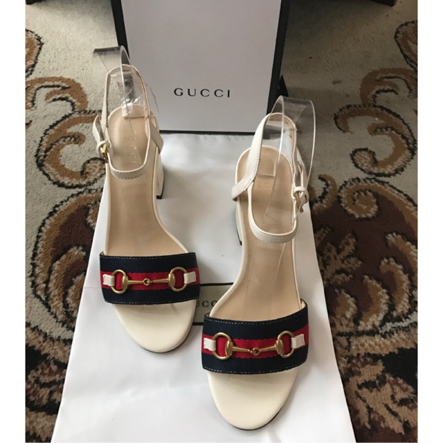 Gucci Leather Mid-Heel Sandals Sandals | Shopee Philippines