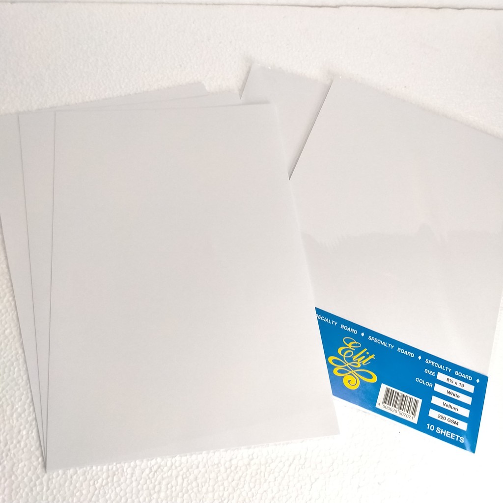 Veco Brand Elite Vellum Board 220gsm Board Shopee Philippines