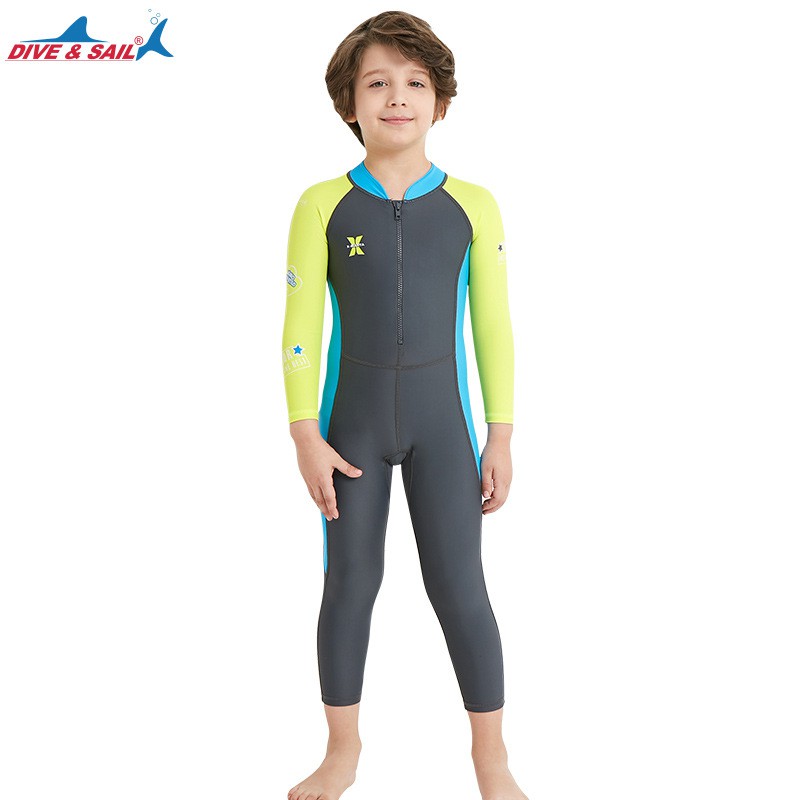Wetsuit iEFiEL Kids Boys Girls One Piece Rash Guard Swimsuit Short Sleeves Zipper Swimming Costumes UPF 50 